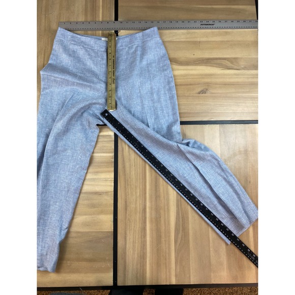 Lafayette 148 New York Blue Linen Blend Wide Leg Trousers Womens Size 8 - Picture 3 of 5